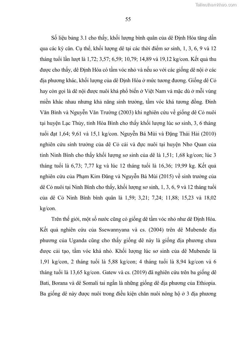 Luận án tiến sĩ chăn nuôi Đặc điểm sinh trưởng và mối tương quan đa hình gen POU1F1 với tính trạng sinh trưởng của dê địa phương Định Hóa - 6 Trang 68