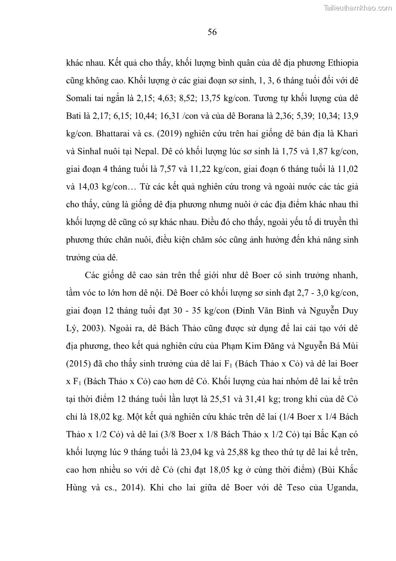 Luận án tiến sĩ chăn nuôi Đặc điểm sinh trưởng và mối tương quan đa hình gen POU1F1 với tính trạng sinh trưởng của dê địa phương Định Hóa - 6 Trang 69