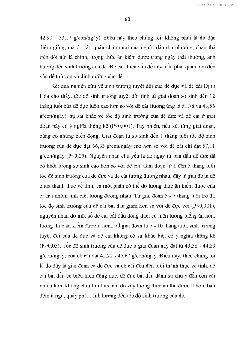 Luận án tiến sĩ chăn nuôi Đặc điểm sinh trưởng và mối tương quan đa hình gen POU1F1 với tính trạng sinh trưởng của dê địa phương Định Hóa - 7 Trang 73