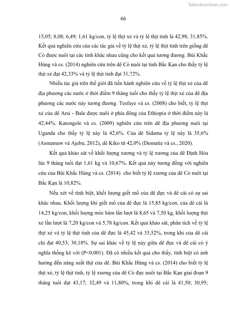 Luận án tiến sĩ chăn nuôi Đặc điểm sinh trưởng và mối tương quan đa hình gen POU1F1 với tính trạng sinh trưởng của dê địa phương Định Hóa - 7 Trang 79