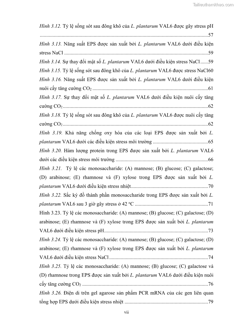 Luận án tiến sĩ công nghệ sinh học Nghiên cứu các điều kiện stress môi trường đến khả năng tổng hợp exopolysaccharides của vi khuẩn Lactobacillus plantarum - 1 Trang 11