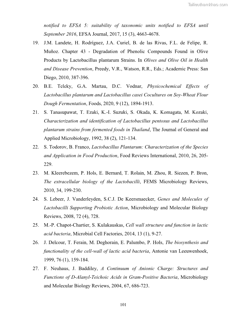 Luận án tiến sĩ công nghệ sinh học Nghiên cứu các điều kiện stress môi trường đến khả năng tổng hợp exopolysaccharides của vi khuẩn Lactobacillus plantarum - 10 Trang 117