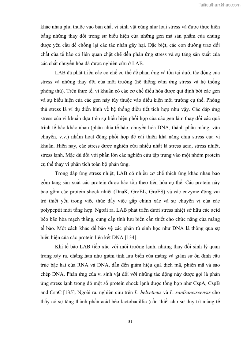 Luận án tiến sĩ công nghệ sinh học Nghiên cứu các điều kiện stress môi trường đến khả năng tổng hợp exopolysaccharides của vi khuẩn Lactobacillus plantarum - 4 Trang 47