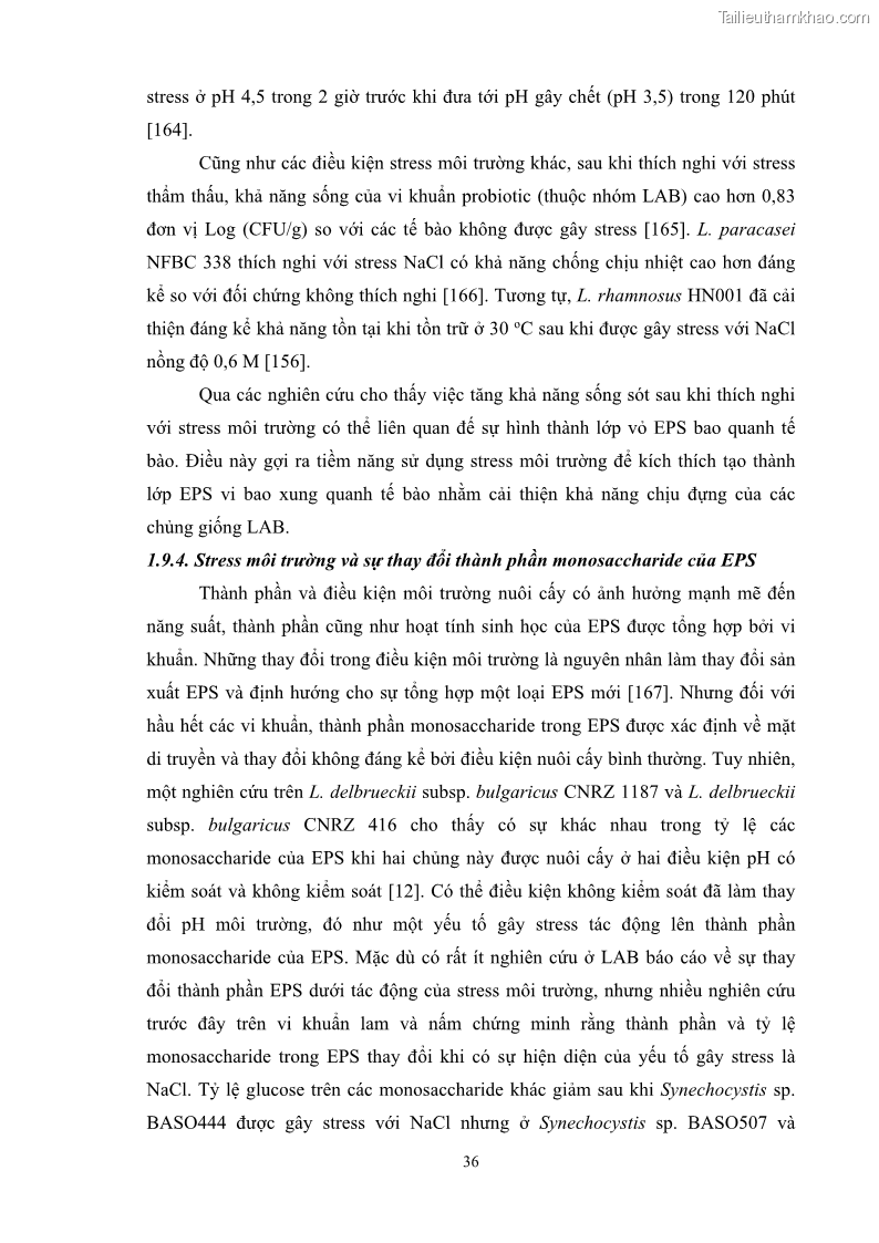 Luận án tiến sĩ công nghệ sinh học Nghiên cứu các điều kiện stress môi trường đến khả năng tổng hợp exopolysaccharides của vi khuẩn Lactobacillus plantarum - 5 Trang 52