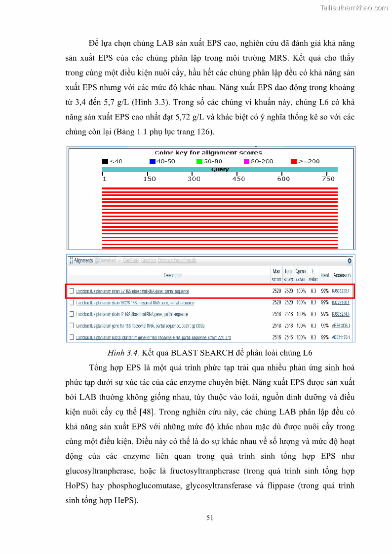 Luận án tiến sĩ công nghệ sinh học Nghiên cứu các điều kiện stress môi trường đến khả năng tổng hợp exopolysaccharides của vi khuẩn Lactobacillus plantarum - 6 Trang 67