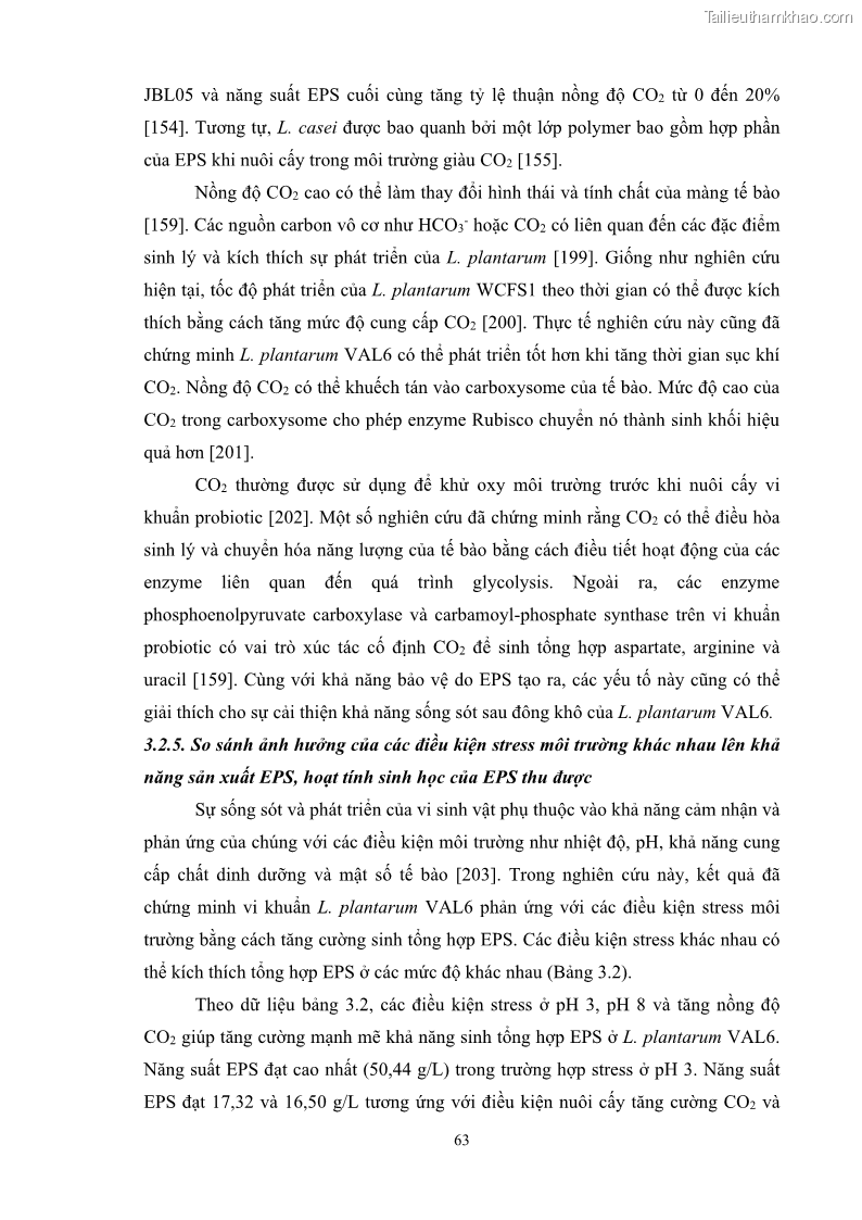 Luận án tiến sĩ công nghệ sinh học Nghiên cứu các điều kiện stress môi trường đến khả năng tổng hợp exopolysaccharides của vi khuẩn Lactobacillus plantarum - 7 Trang 79