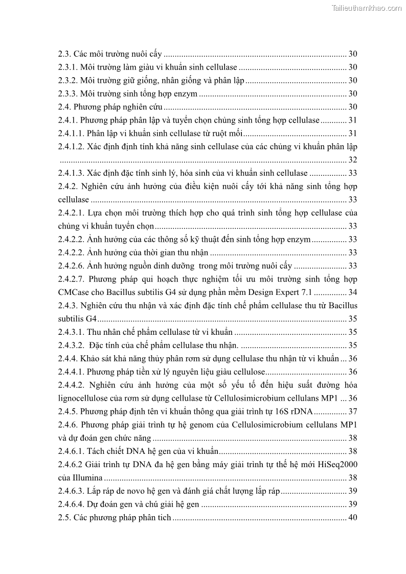 Luận án tiến sĩ công nghệ sinh học Nghiên cứu cellulase từ vi khuẩn ruột mối phân lập ở Việt Nam - 1 Trang 8