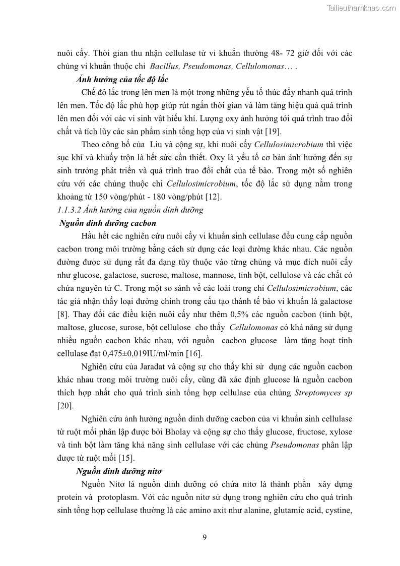 Luận án tiến sĩ công nghệ sinh học Nghiên cứu cellulase từ vi khuẩn ruột mối phân lập ở Việt Nam - 2 Trang 22