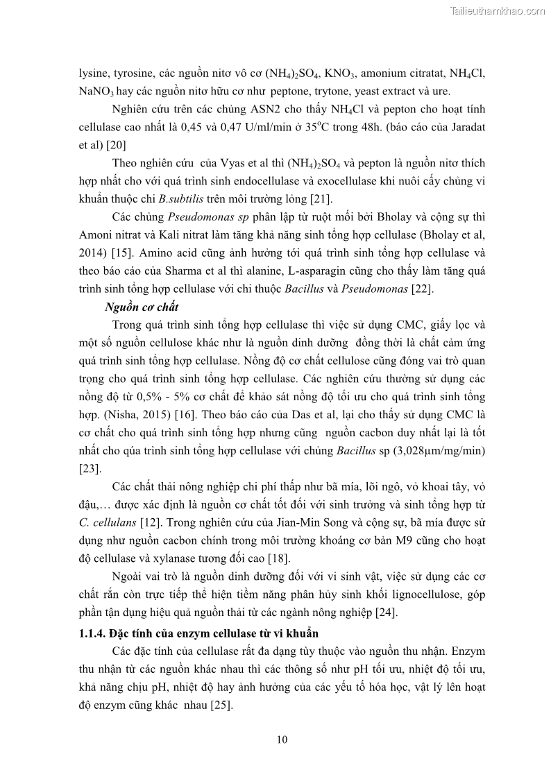 Luận án tiến sĩ công nghệ sinh học Nghiên cứu cellulase từ vi khuẩn ruột mối phân lập ở Việt Nam - 2 Trang 23