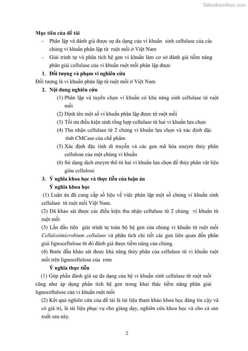 Luận án tiến sĩ công nghệ sinh học Nghiên cứu cellulase từ vi khuẩn ruột mối phân lập ở Việt Nam - 2 Trang 15