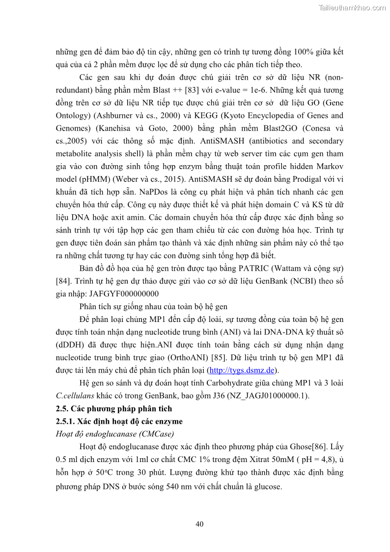 Luận án tiến sĩ công nghệ sinh học Nghiên cứu cellulase từ vi khuẩn ruột mối phân lập ở Việt Nam - 5 Trang 53