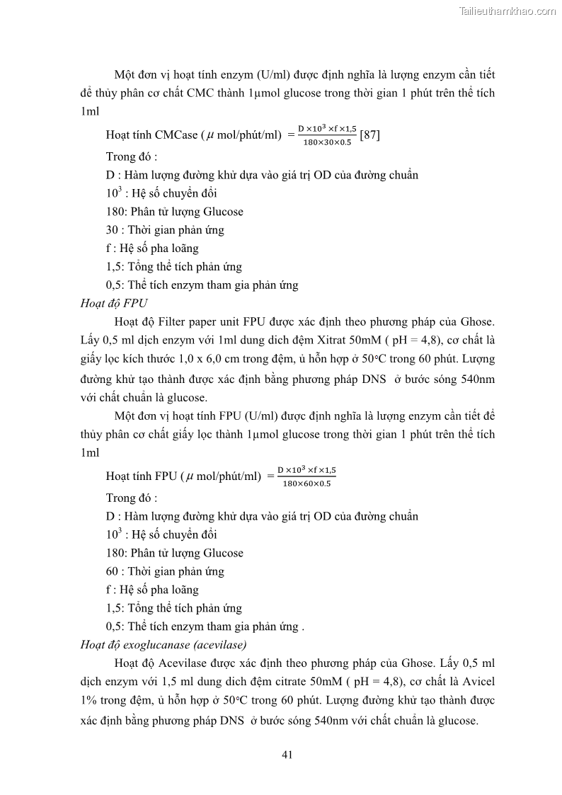 Luận án tiến sĩ công nghệ sinh học Nghiên cứu cellulase từ vi khuẩn ruột mối phân lập ở Việt Nam - 5 Trang 54