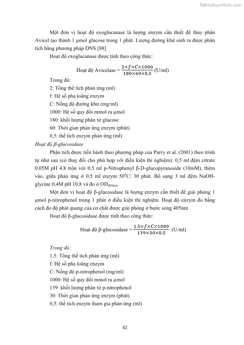 Luận án tiến sĩ công nghệ sinh học Nghiên cứu cellulase từ vi khuẩn ruột mối phân lập ở Việt Nam - 5 Trang 55