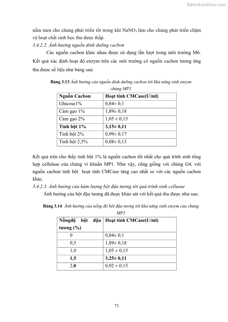 Luận án tiến sĩ công nghệ sinh học Nghiên cứu cellulase từ vi khuẩn ruột mối phân lập ở Việt Nam - 7 Trang 84