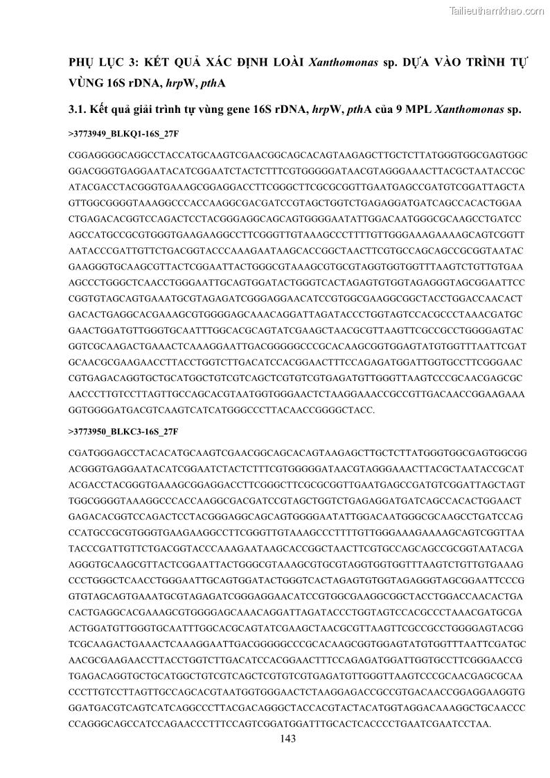 Luận án tiến sĩ công nghệ sinh học Nghiên cứu khả năng ức chế vi khuẩn Xanthomonas sp. gây bệnh loét trên cây chanh của cao chiết phân đoạn từ cây Giao Euphorbia tirucalli L. - 14 Trang 164