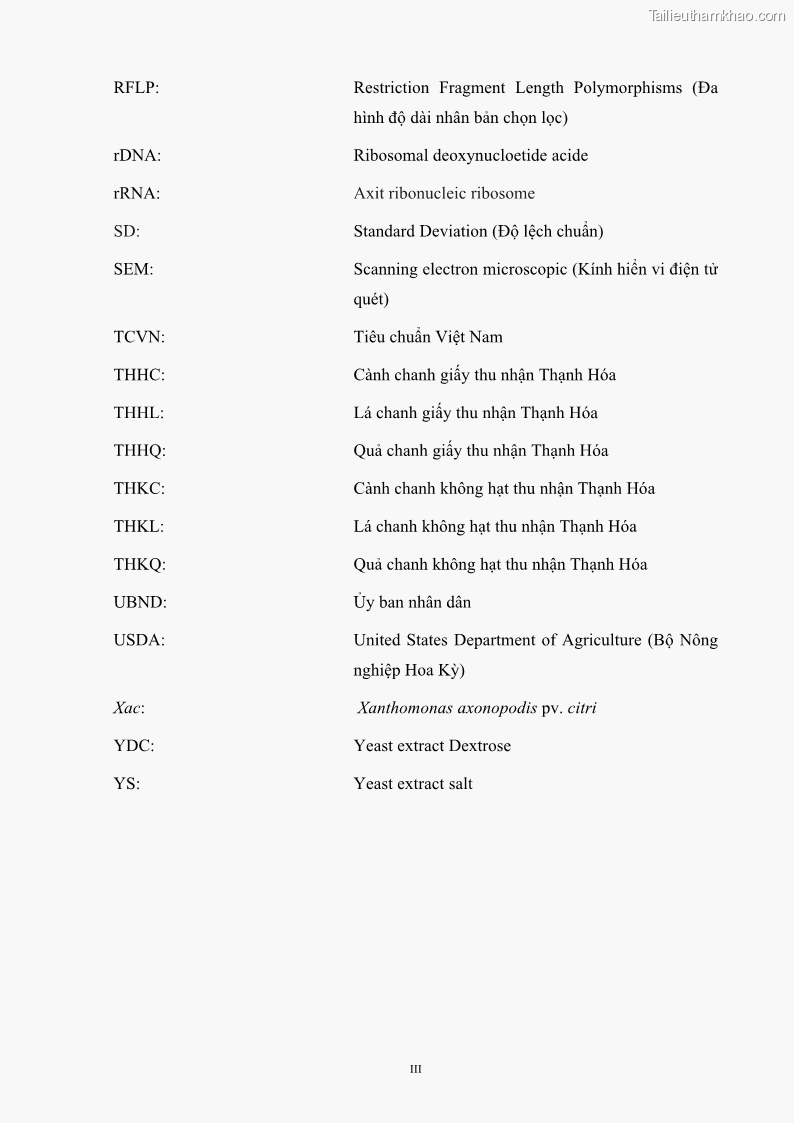 Luận án tiến sĩ công nghệ sinh học Nghiên cứu khả năng ức chế vi khuẩn Xanthomonas sp. gây bệnh loét trên cây chanh của cao chiết phân đoạn từ cây Giao Euphorbia tirucalli L. - 2 Trang 16