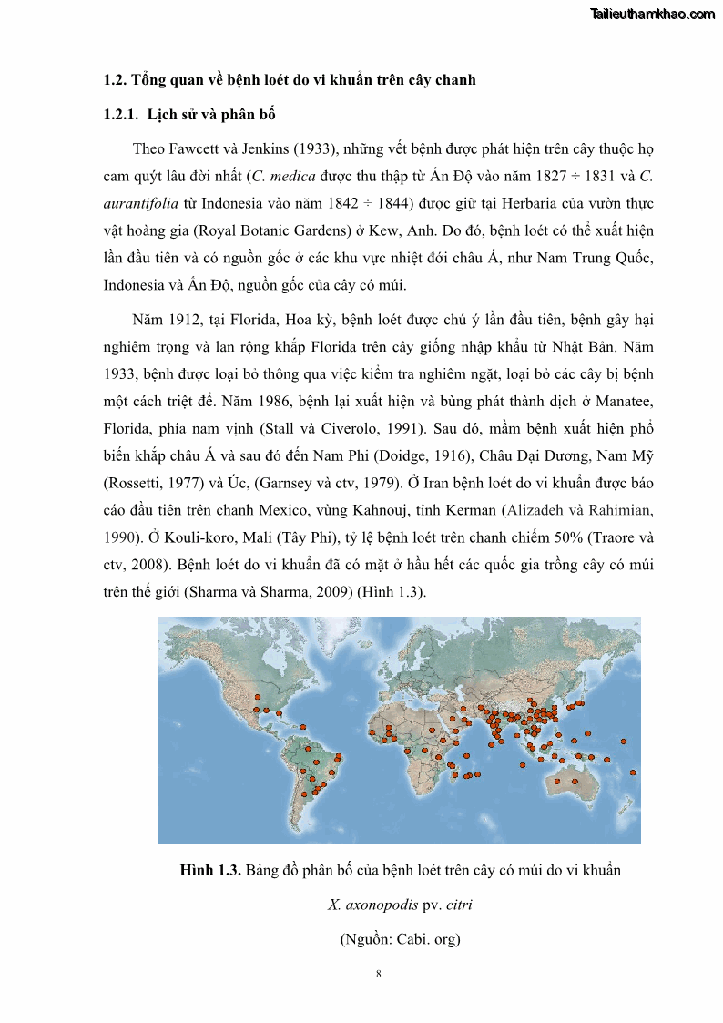 Luận án tiến sĩ công nghệ sinh học Nghiên cứu khả năng ức chế vi khuẩn Xanthomonas sp. gây bệnh loét trên cây chanh của cao chiết phân đoạn từ cây Giao Euphorbia tirucalli L. - 3 Trang 29