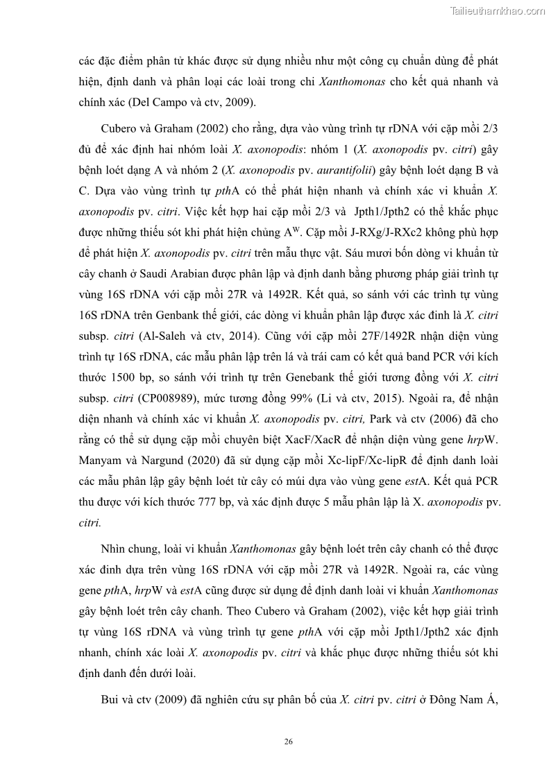 Luận án tiến sĩ công nghệ sinh học Nghiên cứu khả năng ức chế vi khuẩn Xanthomonas sp. gây bệnh loét trên cây chanh của cao chiết phân đoạn từ cây Giao Euphorbia tirucalli L. - 4 Trang 47