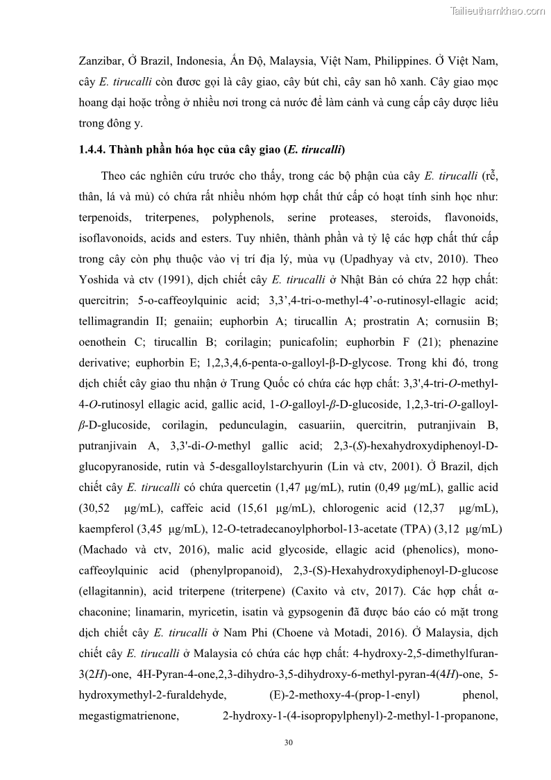 Luận án tiến sĩ công nghệ sinh học Nghiên cứu khả năng ức chế vi khuẩn Xanthomonas sp. gây bệnh loét trên cây chanh của cao chiết phân đoạn từ cây Giao Euphorbia tirucalli L. - 5 Trang 51