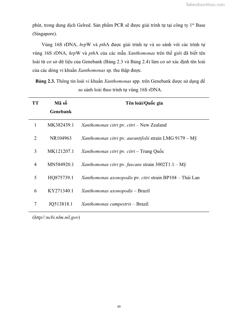 Luận án tiến sĩ công nghệ sinh học Nghiên cứu khả năng ức chế vi khuẩn Xanthomonas sp. gây bệnh loét trên cây chanh của cao chiết phân đoạn từ cây Giao Euphorbia tirucalli L. - 6 Trang 61
