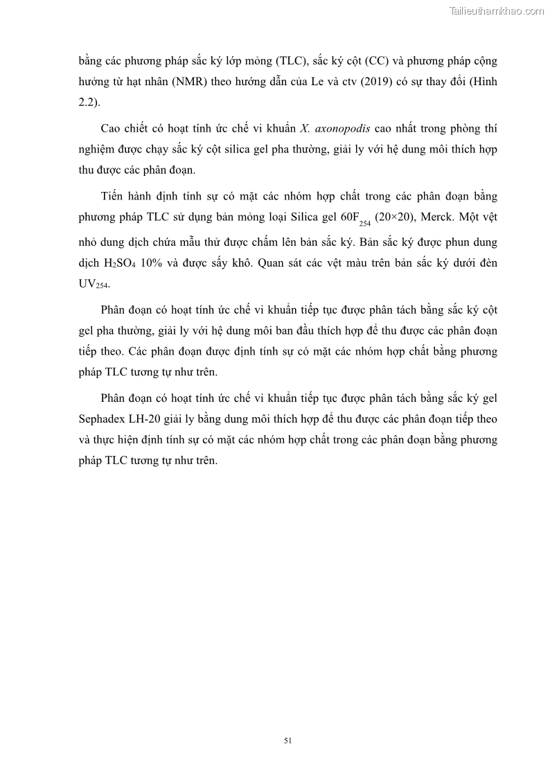 Luận án tiến sĩ công nghệ sinh học Nghiên cứu khả năng ức chế vi khuẩn Xanthomonas sp. gây bệnh loét trên cây chanh của cao chiết phân đoạn từ cây Giao Euphorbia tirucalli L. - 6 Trang 72