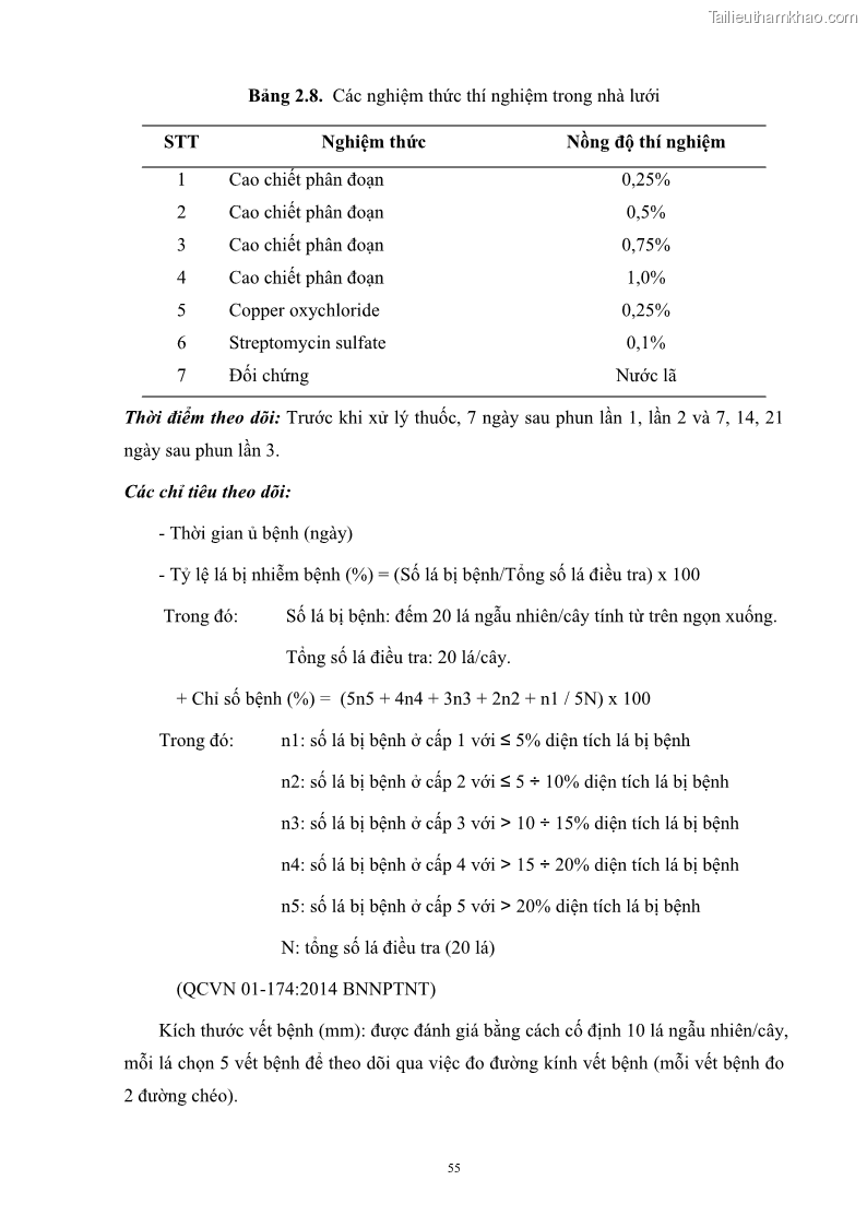 Luận án tiến sĩ công nghệ sinh học Nghiên cứu khả năng ức chế vi khuẩn Xanthomonas sp. gây bệnh loét trên cây chanh của cao chiết phân đoạn từ cây Giao Euphorbia tirucalli L. - 7 Trang 76