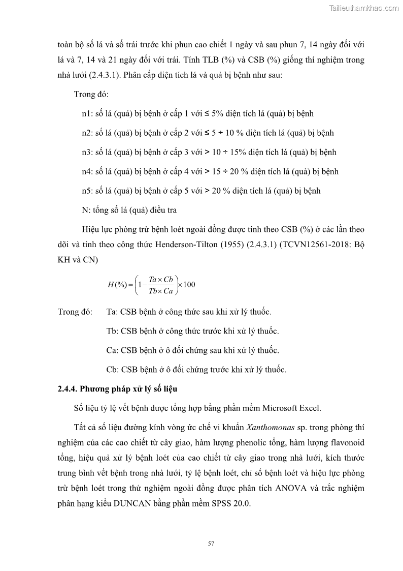 Luận án tiến sĩ công nghệ sinh học Nghiên cứu khả năng ức chế vi khuẩn Xanthomonas sp. gây bệnh loét trên cây chanh của cao chiết phân đoạn từ cây Giao Euphorbia tirucalli L. - 7 Trang 78
