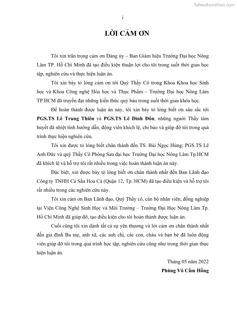 Luận án tiến sĩ công nghệ sinh học Nghiên cứu phát triển sản phẩm thực phẩm từ nguyên liệu cá sấu bằng kỹ thuật hóa sinh - 1 Trang 3