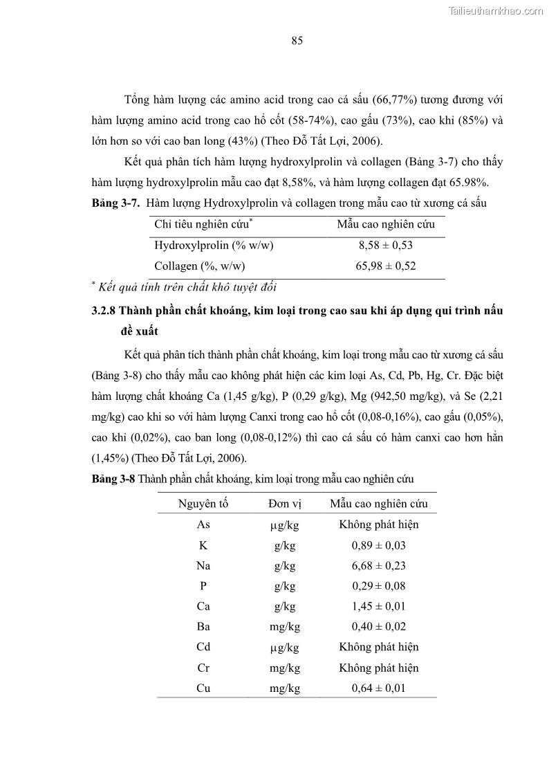Luận án tiến sĩ công nghệ sinh học Nghiên cứu phát triển sản phẩm thực phẩm từ nguyên liệu cá sấu bằng kỹ thuật hóa sinh - 10 Trang 109