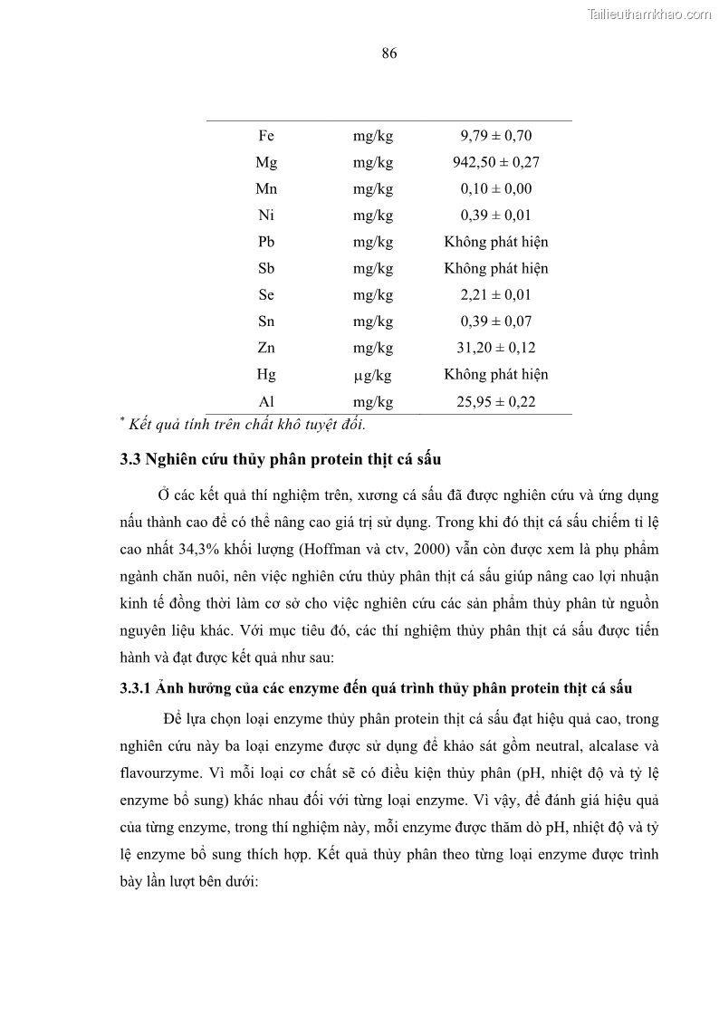 Luận án tiến sĩ công nghệ sinh học Nghiên cứu phát triển sản phẩm thực phẩm từ nguyên liệu cá sấu bằng kỹ thuật hóa sinh - 10 Trang 110
