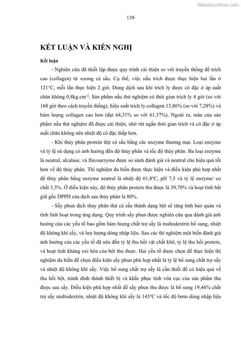 Luận án tiến sĩ công nghệ sinh học Nghiên cứu phát triển sản phẩm thực phẩm từ nguyên liệu cá sấu bằng kỹ thuật hóa sinh - 14 Trang 163