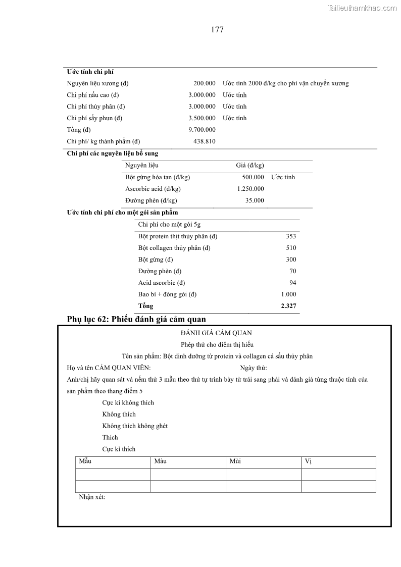 Luận án tiến sĩ công nghệ sinh học Nghiên cứu phát triển sản phẩm thực phẩm từ nguyên liệu cá sấu bằng kỹ thuật hóa sinh - 17 Trang 201
