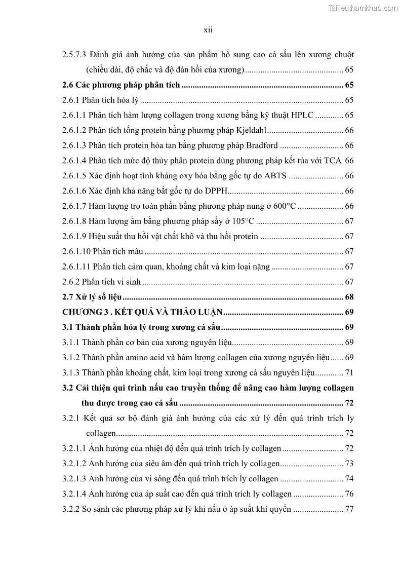Luận án tiến sĩ công nghệ sinh học Nghiên cứu phát triển sản phẩm thực phẩm từ nguyên liệu cá sấu bằng kỹ thuật hóa sinh - 2 Trang 14