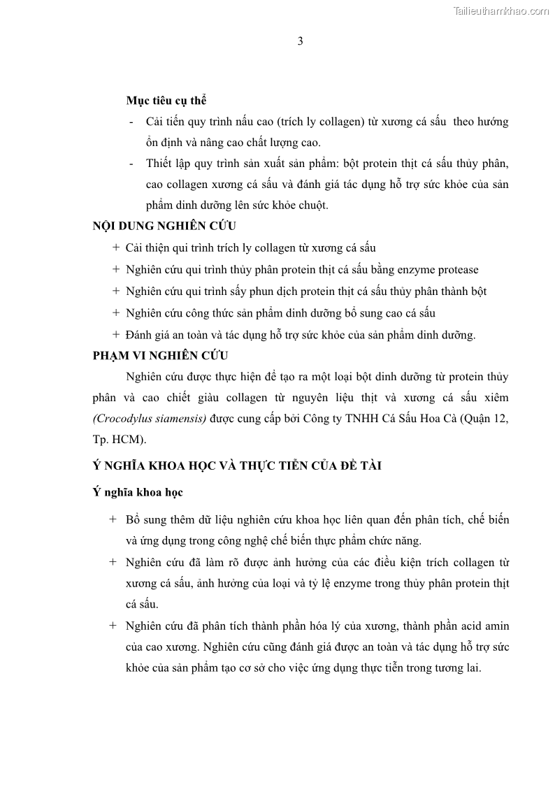 Luận án tiến sĩ công nghệ sinh học Nghiên cứu phát triển sản phẩm thực phẩm từ nguyên liệu cá sấu bằng kỹ thuật hóa sinh - 3 Trang 27