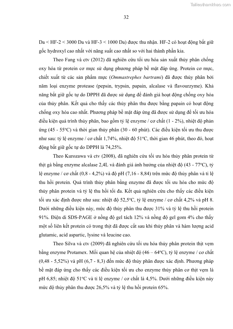 Luận án tiến sĩ công nghệ sinh học Nghiên cứu phát triển sản phẩm thực phẩm từ nguyên liệu cá sấu bằng kỹ thuật hóa sinh - 5 Trang 56