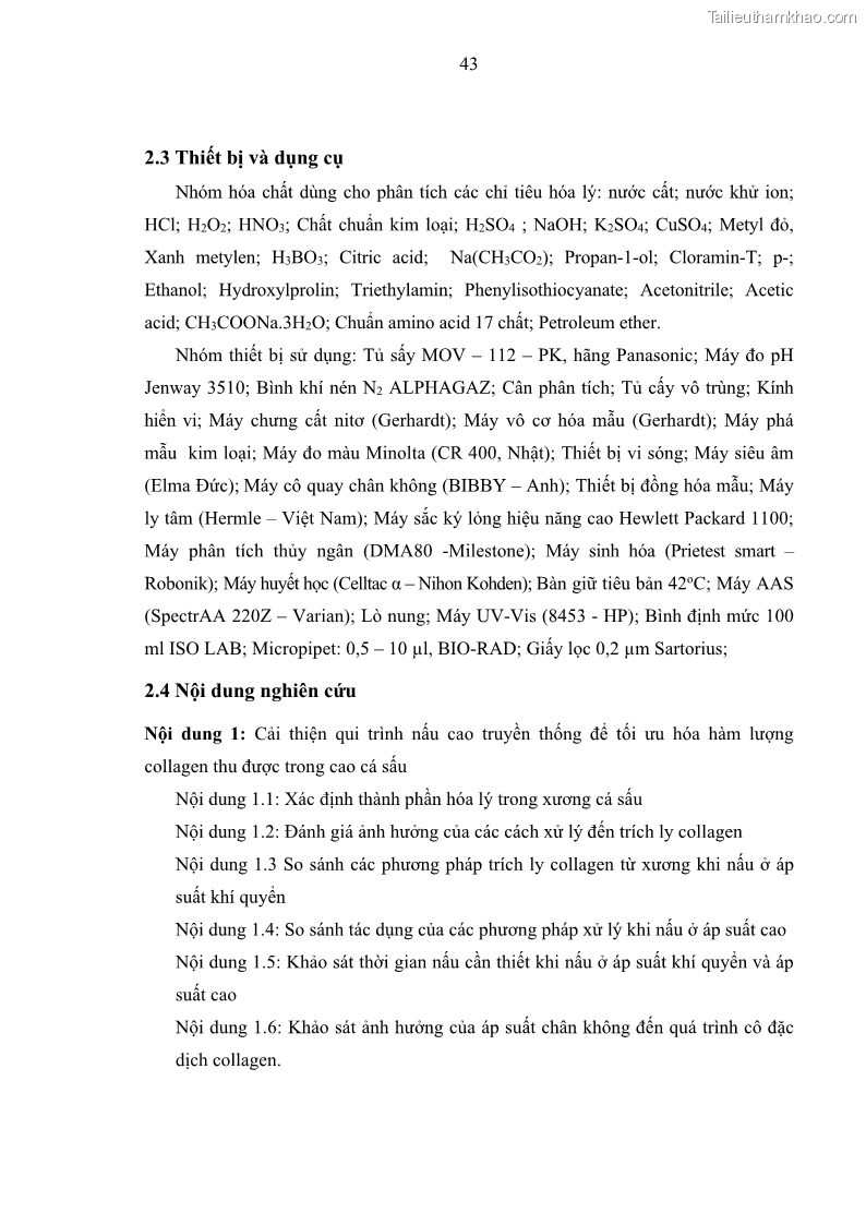 Luận án tiến sĩ công nghệ sinh học Nghiên cứu phát triển sản phẩm thực phẩm từ nguyên liệu cá sấu bằng kỹ thuật hóa sinh - 6 Trang 67