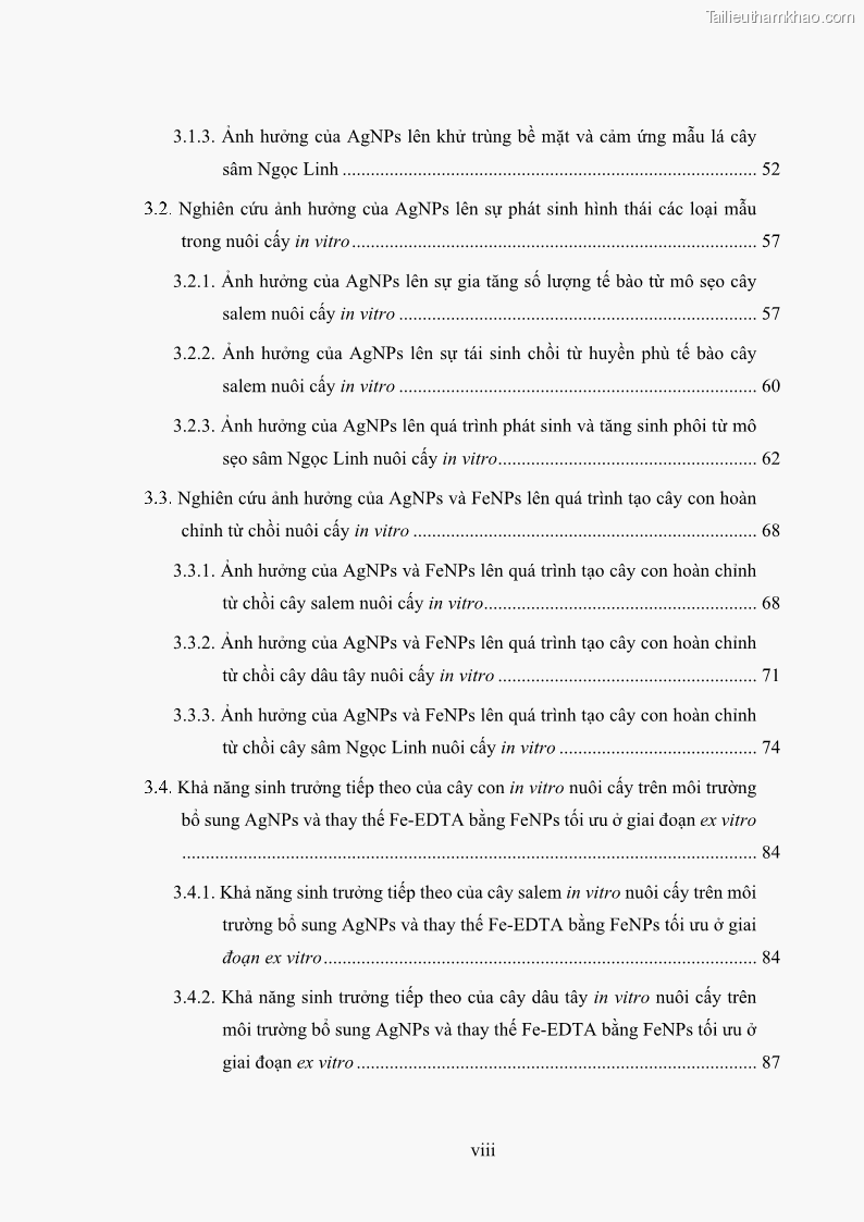 Luận án tiến sĩ công nghệ sinh học Nghiên cứu tác động của nano bạc và nano sắt lên chất lượng cây giống in vitro ở một số cây trồng có giá trị kinh tế - 1 Trang 10