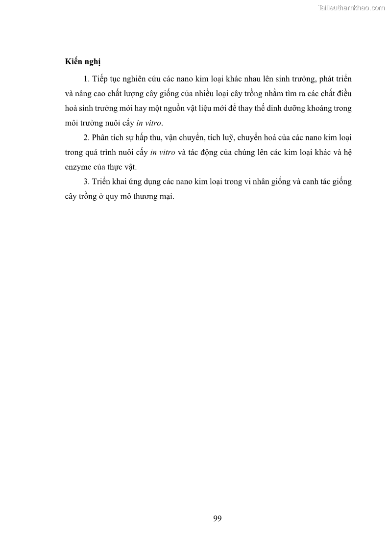 Luận án tiến sĩ công nghệ sinh học Nghiên cứu tác động của nano bạc và nano sắt lên chất lượng cây giống in vitro ở một số cây trồng có giá trị kinh tế - 10 Trang 115