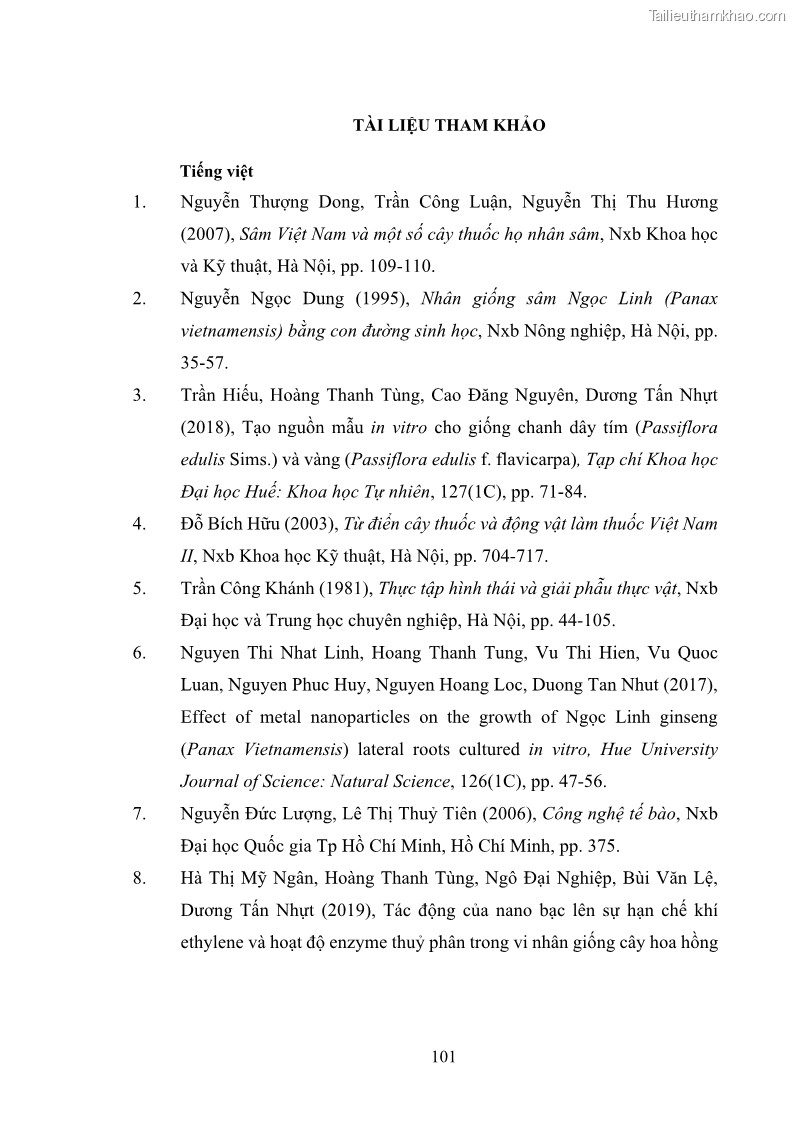 Luận án tiến sĩ công nghệ sinh học Nghiên cứu tác động của nano bạc và nano sắt lên chất lượng cây giống in vitro ở một số cây trồng có giá trị kinh tế - 10 Trang 117