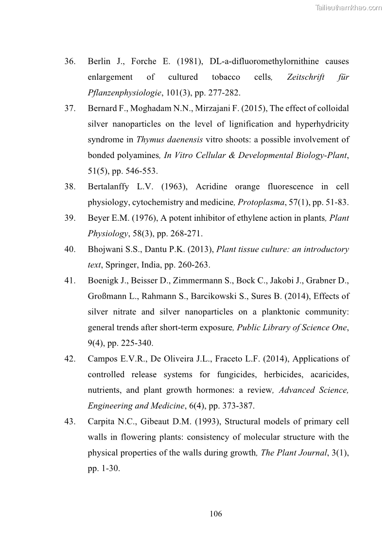Luận án tiến sĩ công nghệ sinh học Nghiên cứu tác động của nano bạc và nano sắt lên chất lượng cây giống in vitro ở một số cây trồng có giá trị kinh tế - 11 Trang 122