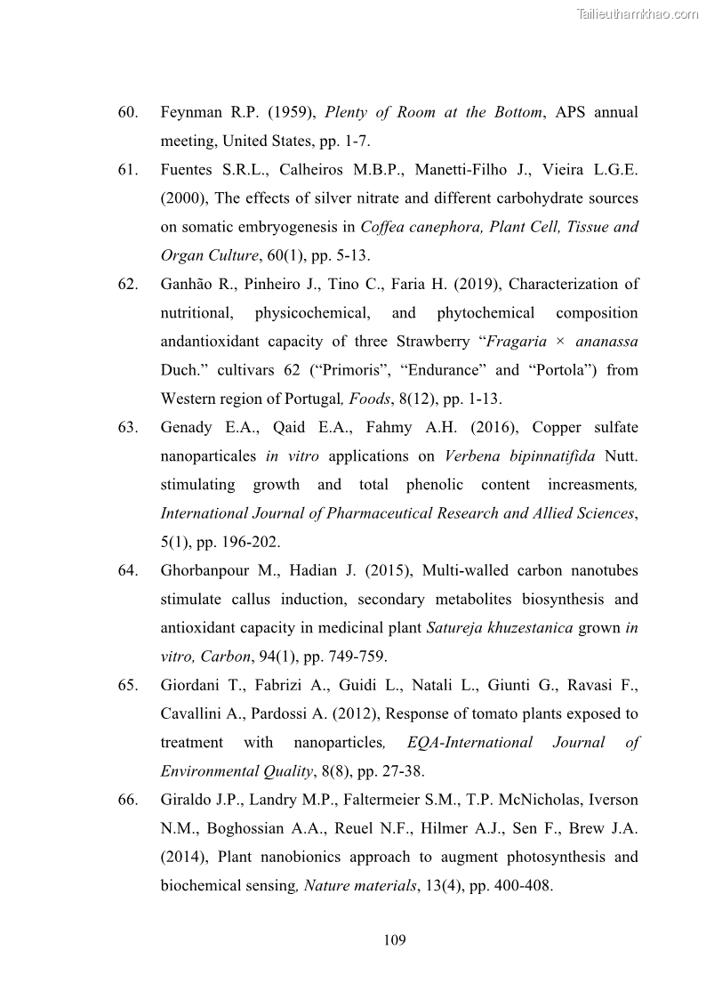 Luận án tiến sĩ công nghệ sinh học Nghiên cứu tác động của nano bạc và nano sắt lên chất lượng cây giống in vitro ở một số cây trồng có giá trị kinh tế - 11 Trang 125