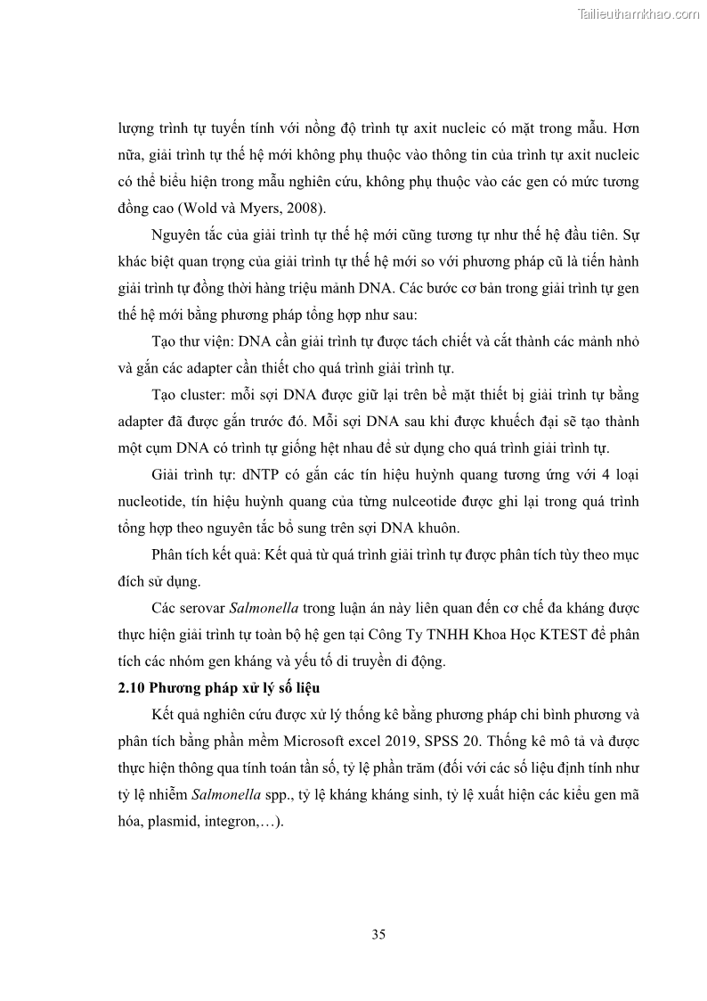 Luận án tiến sĩ công nghệ sinh học Nghiên cứu tính kháng kháng sinh ở mức độ phân tử của Salmonella spp. phân lập từ thực phẩm tại thành phố Hồ Chí Minh - 5 Trang 50
