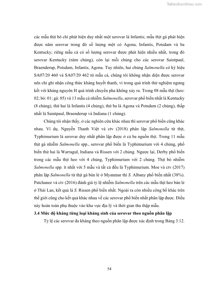 Luận án tiến sĩ công nghệ sinh học Nghiên cứu tính kháng kháng sinh ở mức độ phân tử của Salmonella spp. phân lập từ thực phẩm tại thành phố Hồ Chí Minh - 6 Trang 69