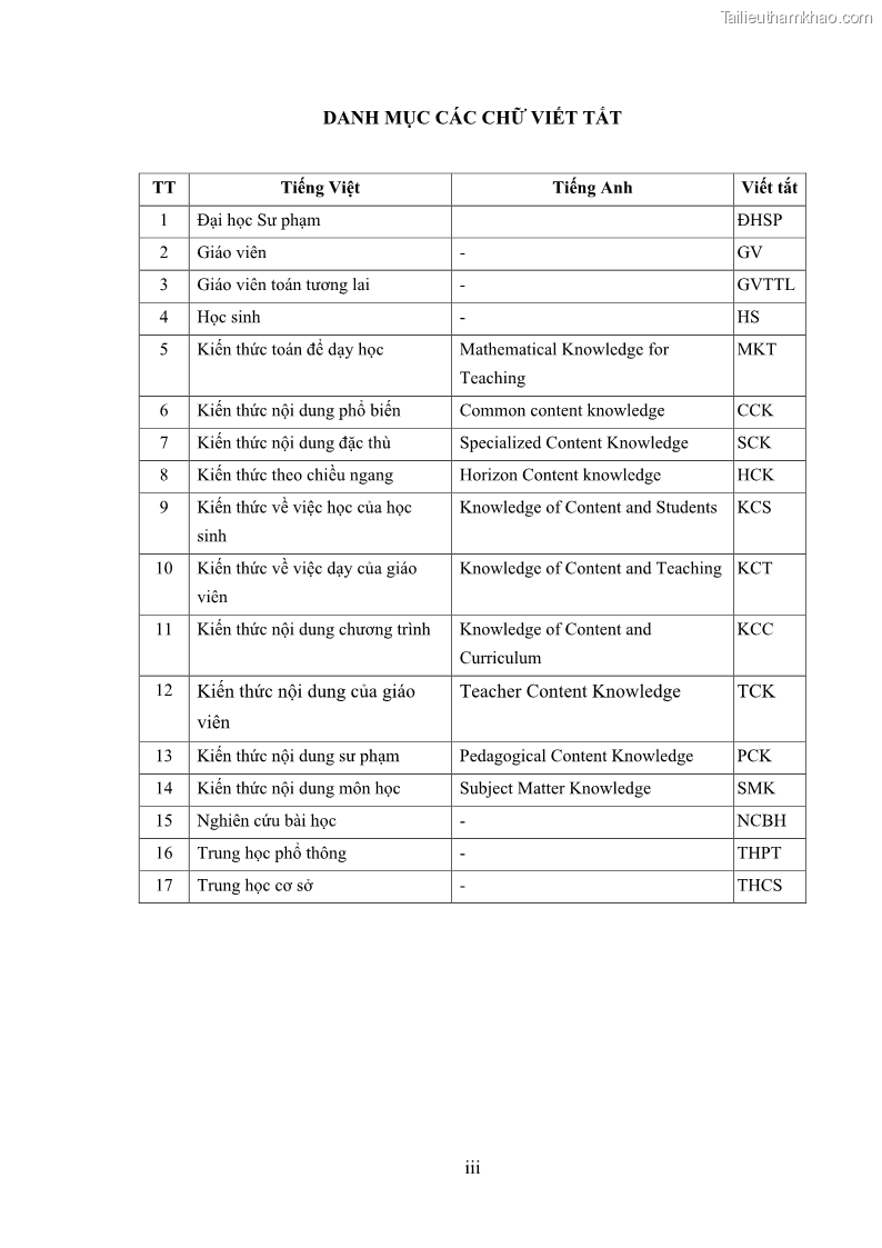 Luận án tiến sĩ giáo dục học Phát triển kiến thức và thực hành nghiệp vụ của giáo viên Toán tương lai để dạy học thống kê - 1 Trang 5