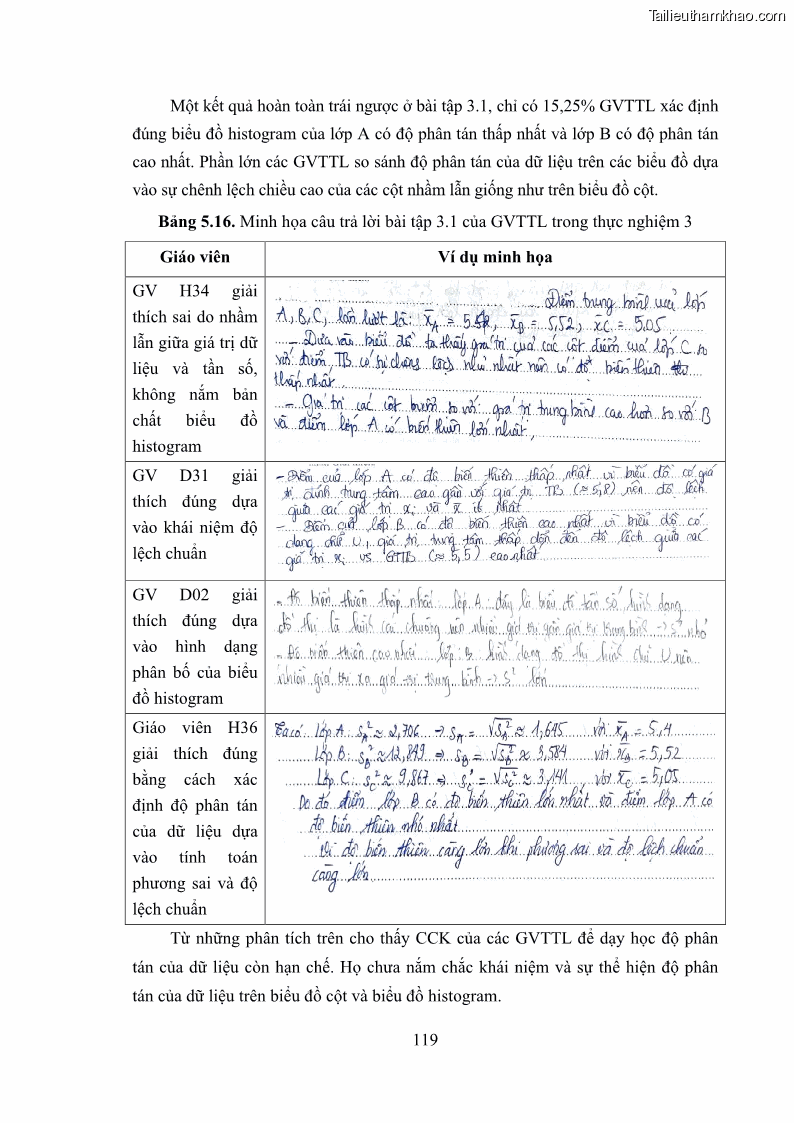 Luận án tiến sĩ giáo dục học Phát triển kiến thức và thực hành nghiệp vụ của giáo viên Toán tương lai để dạy học thống kê - 12 Trang 133