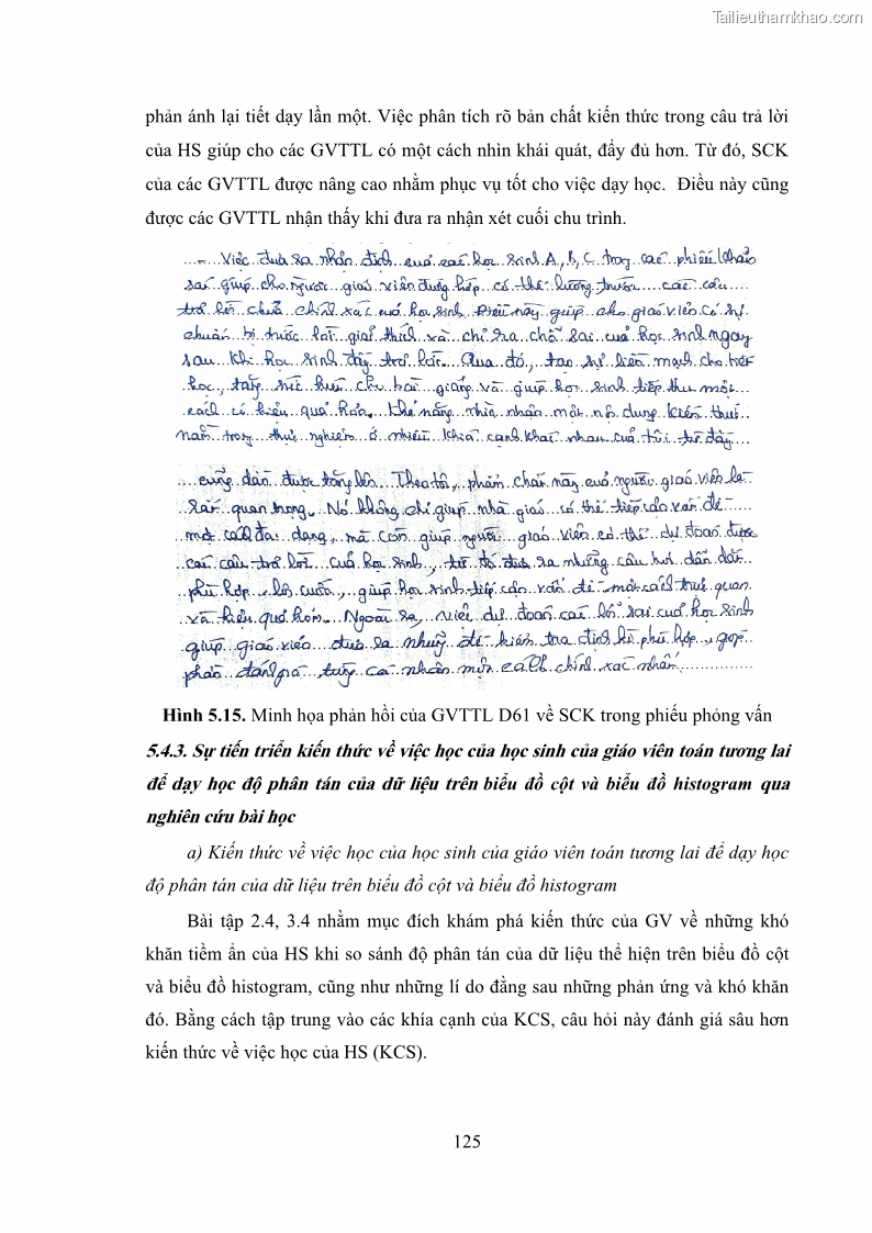 Luận án tiến sĩ giáo dục học Phát triển kiến thức và thực hành nghiệp vụ của giáo viên Toán tương lai để dạy học thống kê - 12 Trang 139