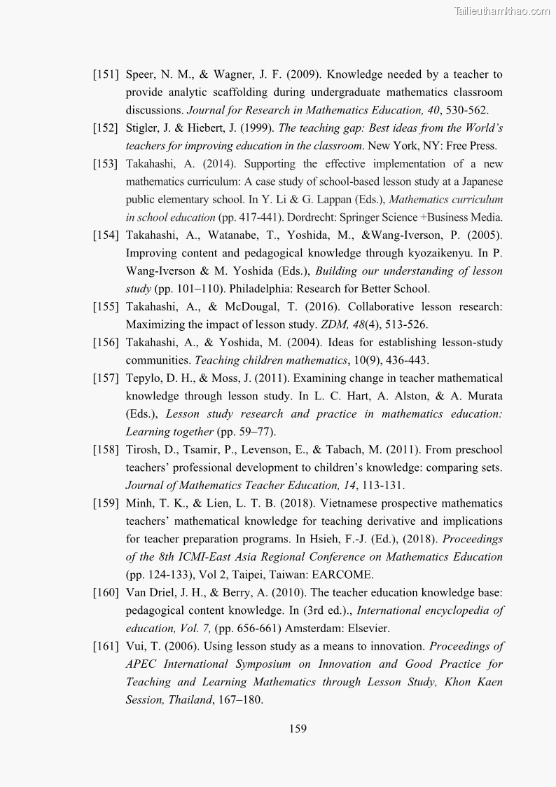 Luận án tiến sĩ giáo dục học Phát triển kiến thức và thực hành nghiệp vụ của giáo viên Toán tương lai để dạy học thống kê - 15 Trang 173