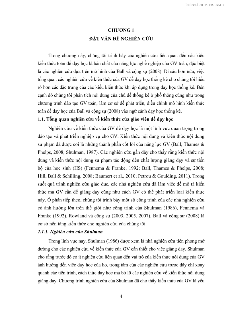 Luận án tiến sĩ giáo dục học Phát triển kiến thức và thực hành nghiệp vụ của giáo viên Toán tương lai để dạy học thống kê - 2 Trang 18