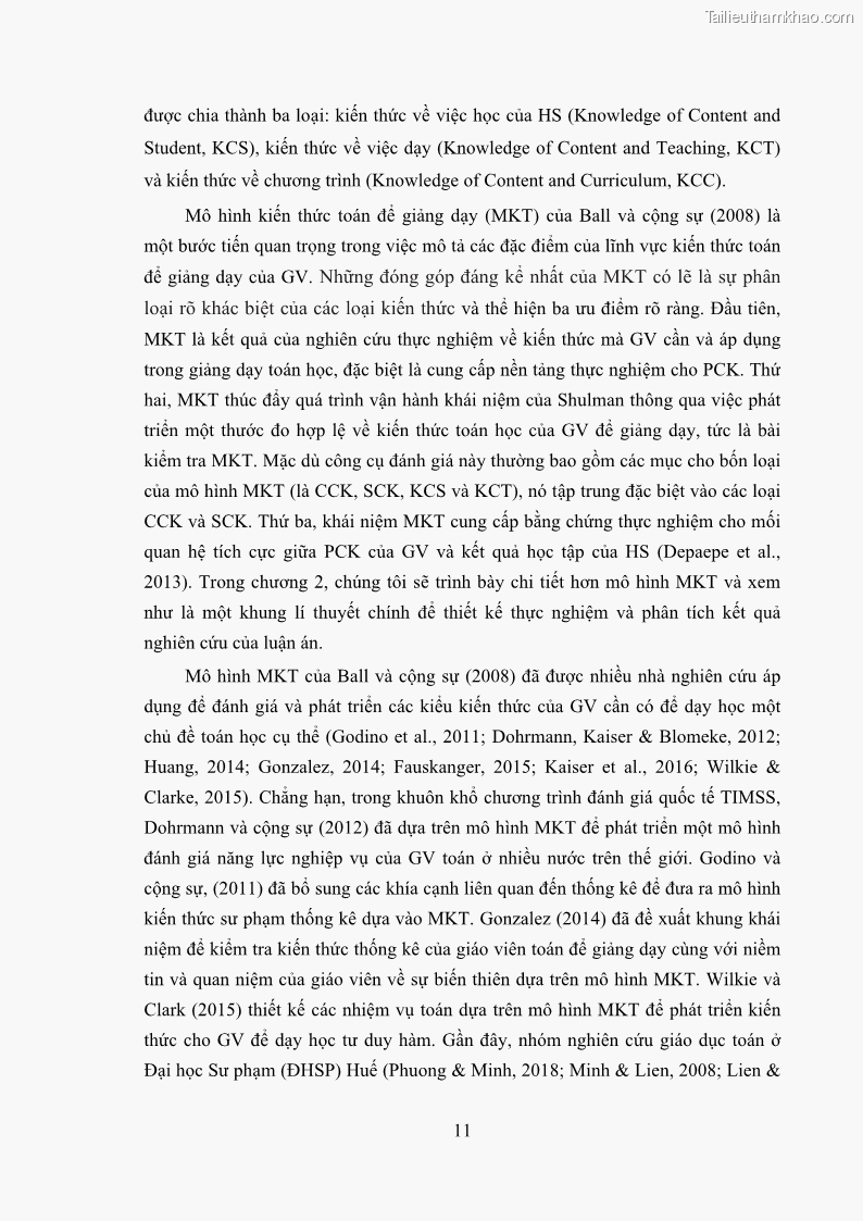 Luận án tiến sĩ giáo dục học Phát triển kiến thức và thực hành nghiệp vụ của giáo viên Toán tương lai để dạy học thống kê - 3 Trang 25