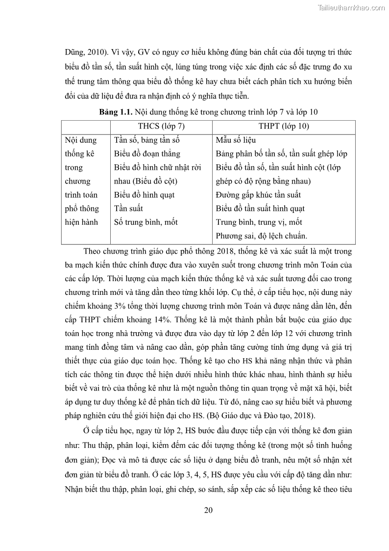Luận án tiến sĩ giáo dục học Phát triển kiến thức và thực hành nghiệp vụ của giáo viên Toán tương lai để dạy học thống kê - 3 Trang 34